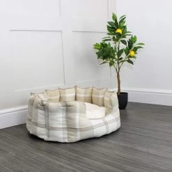 Buy 🛒 Lords & Labradors Personalised High Wall Neutral Tweed Bed For 🐕 Dogs 🤩 -Lords & Labradors Sales personalised high wall neutral tweed bed for dogs natural side