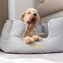 New 🎉 Lords & Labradors Personalised High Wall Savanna Bed For 🦮 Dogs ⌛ -Lords & Labradors Sales personalised high wall savanna bed for dogs stone close up