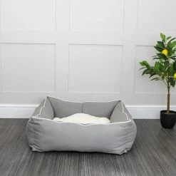 Promo 🥰 Lords & Labradors Personalised Savanna Box Bed For 🐕 Dogs 🛒 -Lords & Labradors Sales personalised savanna box bed for dogs taupe front