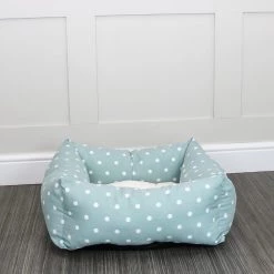 Wholesale ❤️ Lords & Labradors Personalised Box Bed For 🐕 Dogs - Spots & Stripes Collection 🧨 -Lords & Labradors Sales personalised spots stripes box bed for dogs duck egg