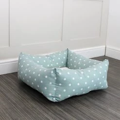 Wholesale ❤️ Lords & Labradors Personalised Box Bed For 🐕 Dogs - Spots & Stripes Collection 🧨 -Lords & Labradors Sales personalised spots stripes box bed for dogs duck egg spot