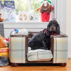 Buy โค๏ธ Lords & Labradors Personalised Tetford ๐ฆฎ Dog Chesterfield in Tan Leather & Duck Egg Tweed ๐ 7 Buy โค๏ธ Lords & Labradors Personalised Tetford ๐ฆฎ Dog Chesterfield in Tan Leather & Duck Egg Tweed ๐ -Lords & Labradors Sales personalised tetford dog chesterfield in tan leather duck egg tweed front