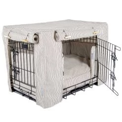 Wholesale 🧨 Dog Crate Set in Regency Stripe by Lords & Labradors ❤️ -Lords & Labradors Sales regency cotton set black 2