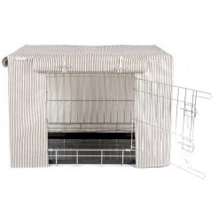 Discount 🎉 Dog Crate Cover in Regency Stripe Oil Cloth by Lords & Labradors 🔔 -Lords & Labradors Sales regency oil cover silver 03c93709 b40f 4832 869b c0f3efb0da94