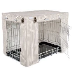 Discount 🎉 Dog Crate Cover in Regency Stripe Oil Cloth by Lords & Labradors 🔔 -Lords & Labradors Sales regency oil cover2
