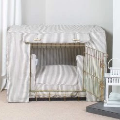 Wholesale 🧨 Dog Crate Set in Regency Stripe by Lords & Labradors ❤️ -Lords & Labradors Sales regency stripe gold crate set