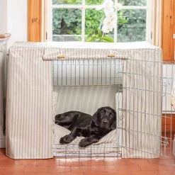 Discount 🎉 Dog Crate Cover in Regency Stripe Oil Cloth by Lords & Labradors 🔔