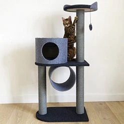 Buy 😉 Rosewood Charcoal Felt Double Cat Tower 🌟