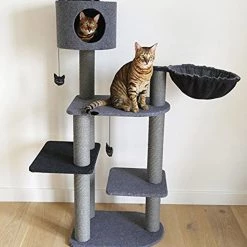 Top 10 🤩 Rosewood Charcoal Felt Triple Cat Tower 👍