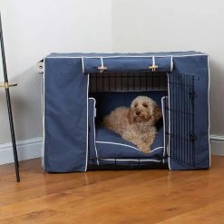 Hot Sale 🧨 Dog Crate Set in Savanna Indigo by Lords & Labradors 🛒 -Lords & Labradors Sales savanna indigo black crate set