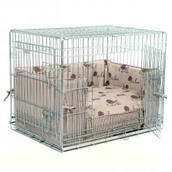 Coupon 🎉 Dog Crate with Cotton Cushion & Bumper by Lords & Labradors 🌟 10 Coupon 🎉 Dog Crate with Cotton Cushion & Bumper by Lords & Labradors 🌟 -Lords & Labradors Sales silver dog crate cotton cushion and bumper set by lords labradors hyde park