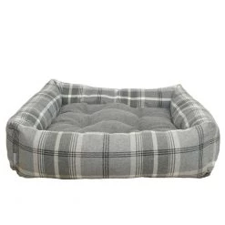 Best deal 🥰 Lords & Labradors Neutral Tweed Box Bed For 🦮 Dogs 🧨 -Lords & Labradors Sales the neutral tweed box bed for dogs grey front