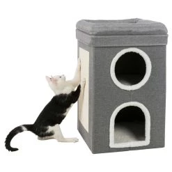 Best reviews of 🥰 Trixie Grey & White Saul Cat Tower 🔔