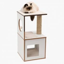 Hot Sale 🎉 Vesper Box Small White - Cozy Sleeping Cube Cat Furniture ⌛